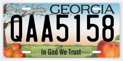 GA license plate QAA5158