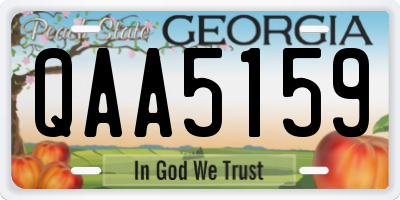 GA license plate QAA5159