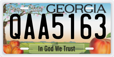 GA license plate QAA5163