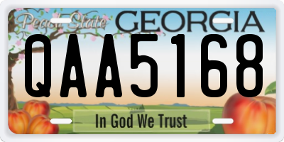 GA license plate QAA5168