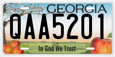 GA license plate QAA5201