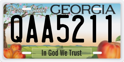 GA license plate QAA5211