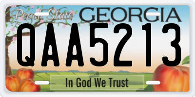 GA license plate QAA5213