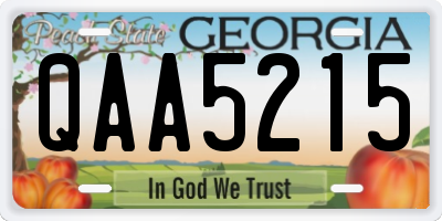 GA license plate QAA5215
