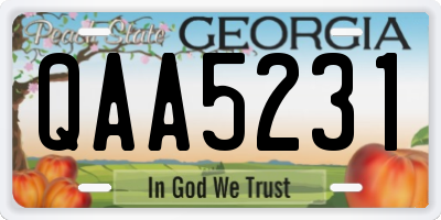 GA license plate QAA5231