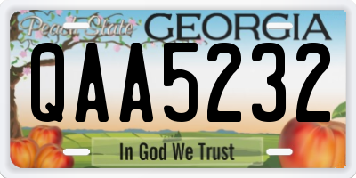 GA license plate QAA5232