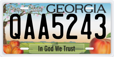 GA license plate QAA5243