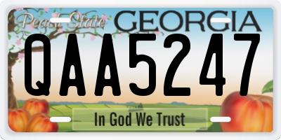 GA license plate QAA5247