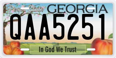 GA license plate QAA5251