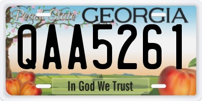 GA license plate QAA5261