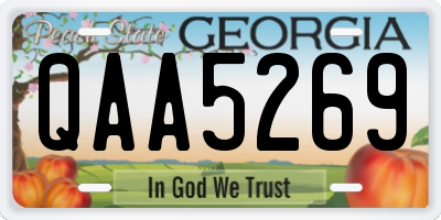 GA license plate QAA5269