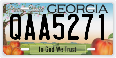 GA license plate QAA5271