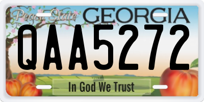 GA license plate QAA5272