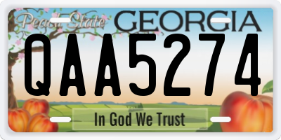 GA license plate QAA5274