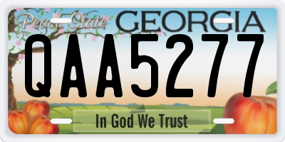 GA license plate QAA5277