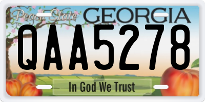 GA license plate QAA5278