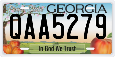 GA license plate QAA5279