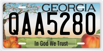 GA license plate QAA5280