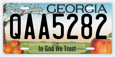 GA license plate QAA5282
