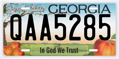 GA license plate QAA5285