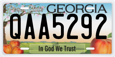 GA license plate QAA5292