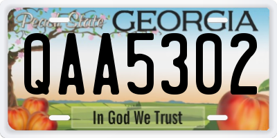 GA license plate QAA5302