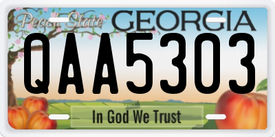 GA license plate QAA5303
