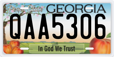 GA license plate QAA5306