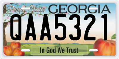GA license plate QAA5321