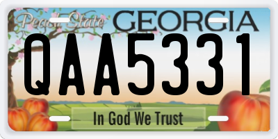 GA license plate QAA5331