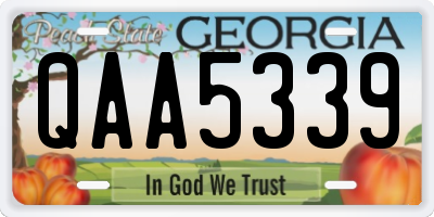 GA license plate QAA5339
