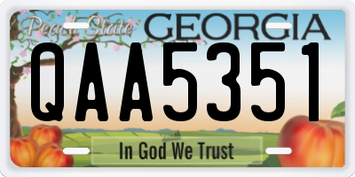 GA license plate QAA5351