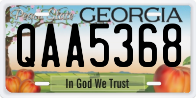 GA license plate QAA5368