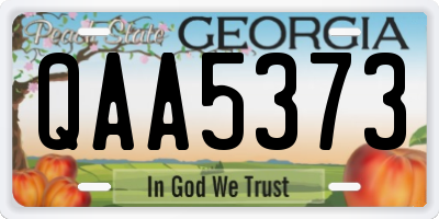 GA license plate QAA5373
