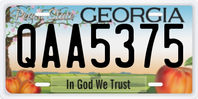 GA license plate QAA5375