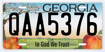 GA license plate QAA5376