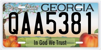 GA license plate QAA5381