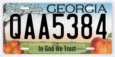 GA license plate QAA5384