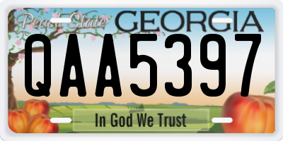 GA license plate QAA5397