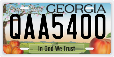 GA license plate QAA5400