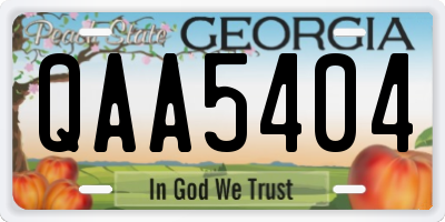 GA license plate QAA5404