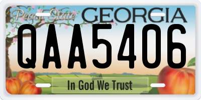 GA license plate QAA5406