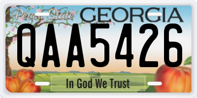 GA license plate QAA5426