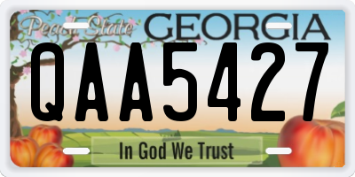 GA license plate QAA5427