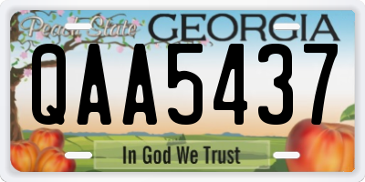 GA license plate QAA5437