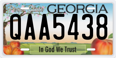 GA license plate QAA5438