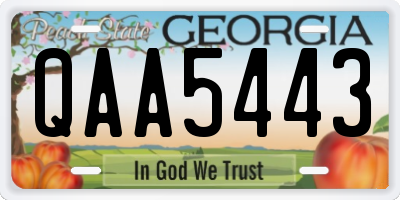 GA license plate QAA5443