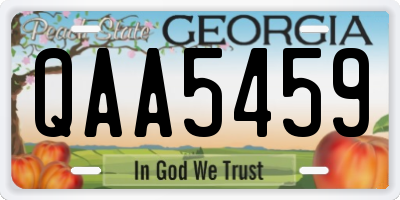 GA license plate QAA5459