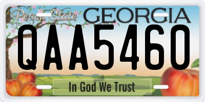 GA license plate QAA5460