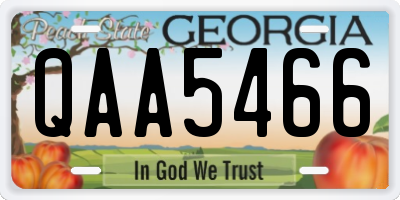 GA license plate QAA5466